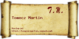 Tomecz Martin névjegykártya
