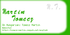 martin tomecz business card